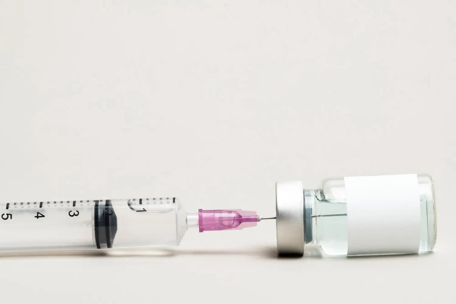 Syringe with injection.