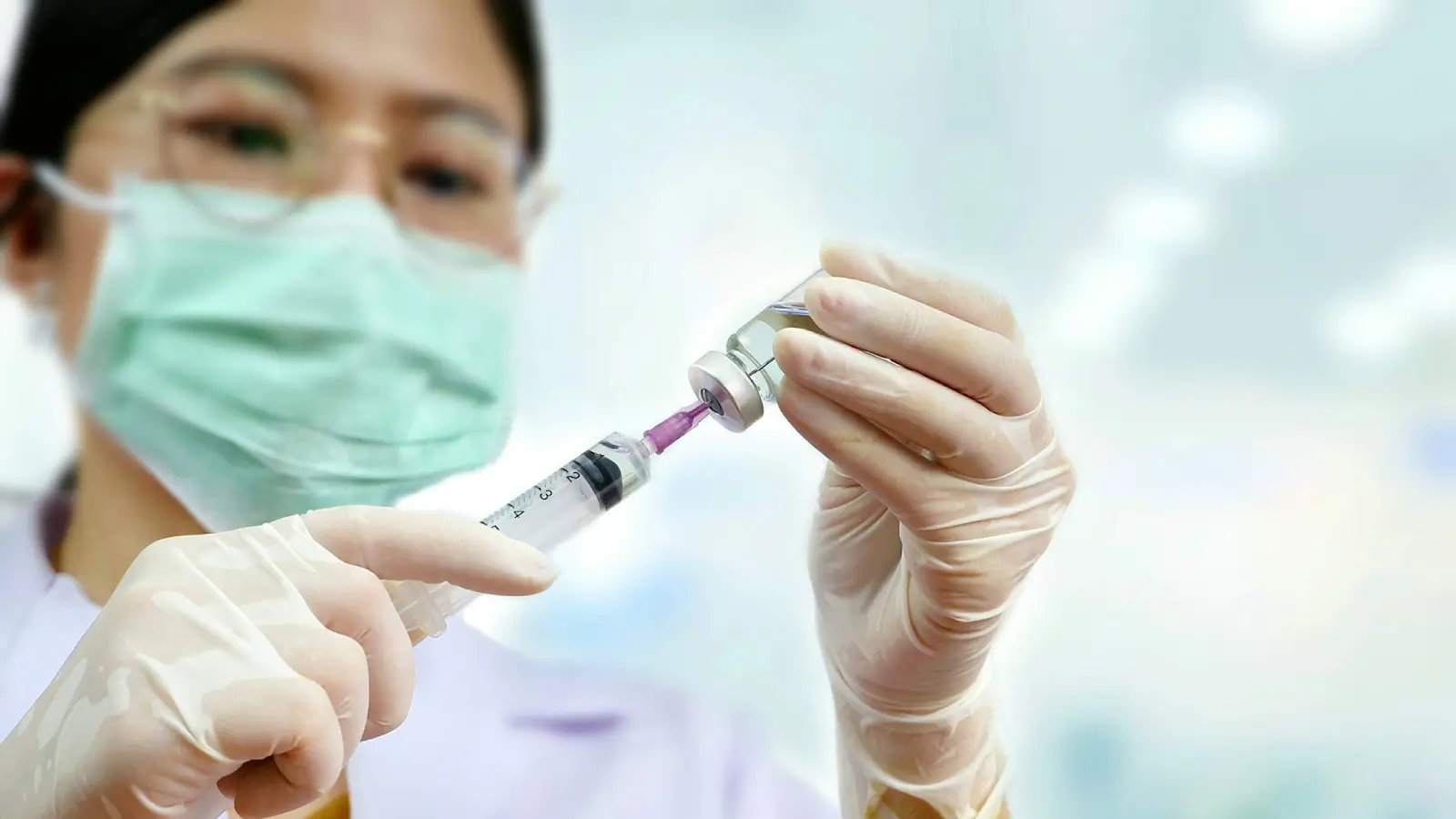 Person with injection.