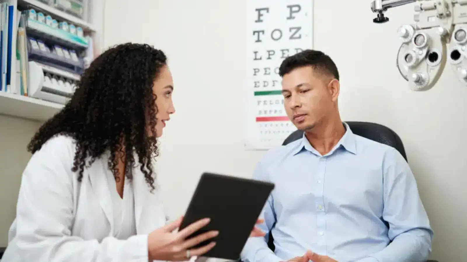 Doctor talking to patient.