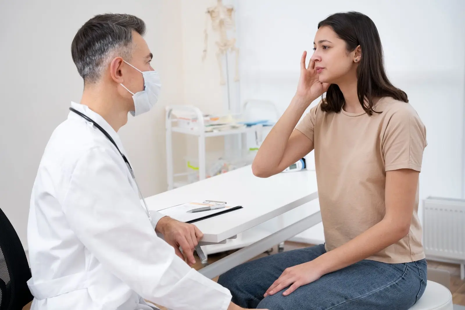 Doctor checking patient.