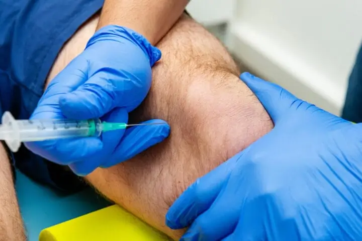 Knee injection.