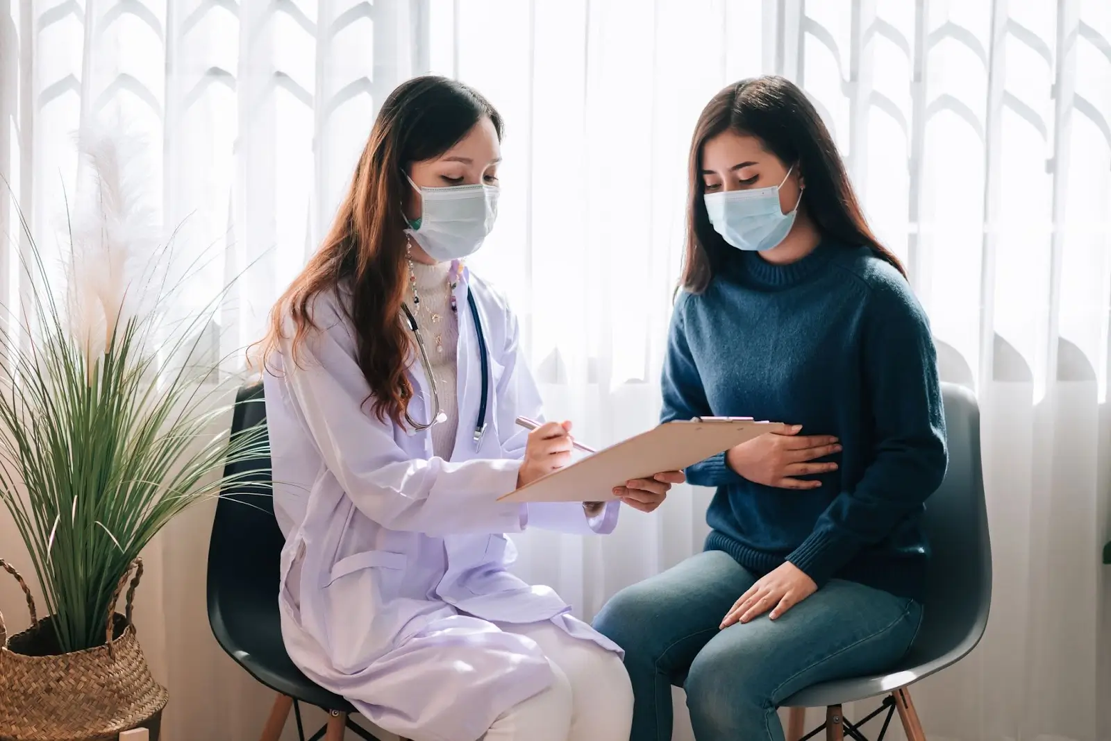 Doctor checking patient. 