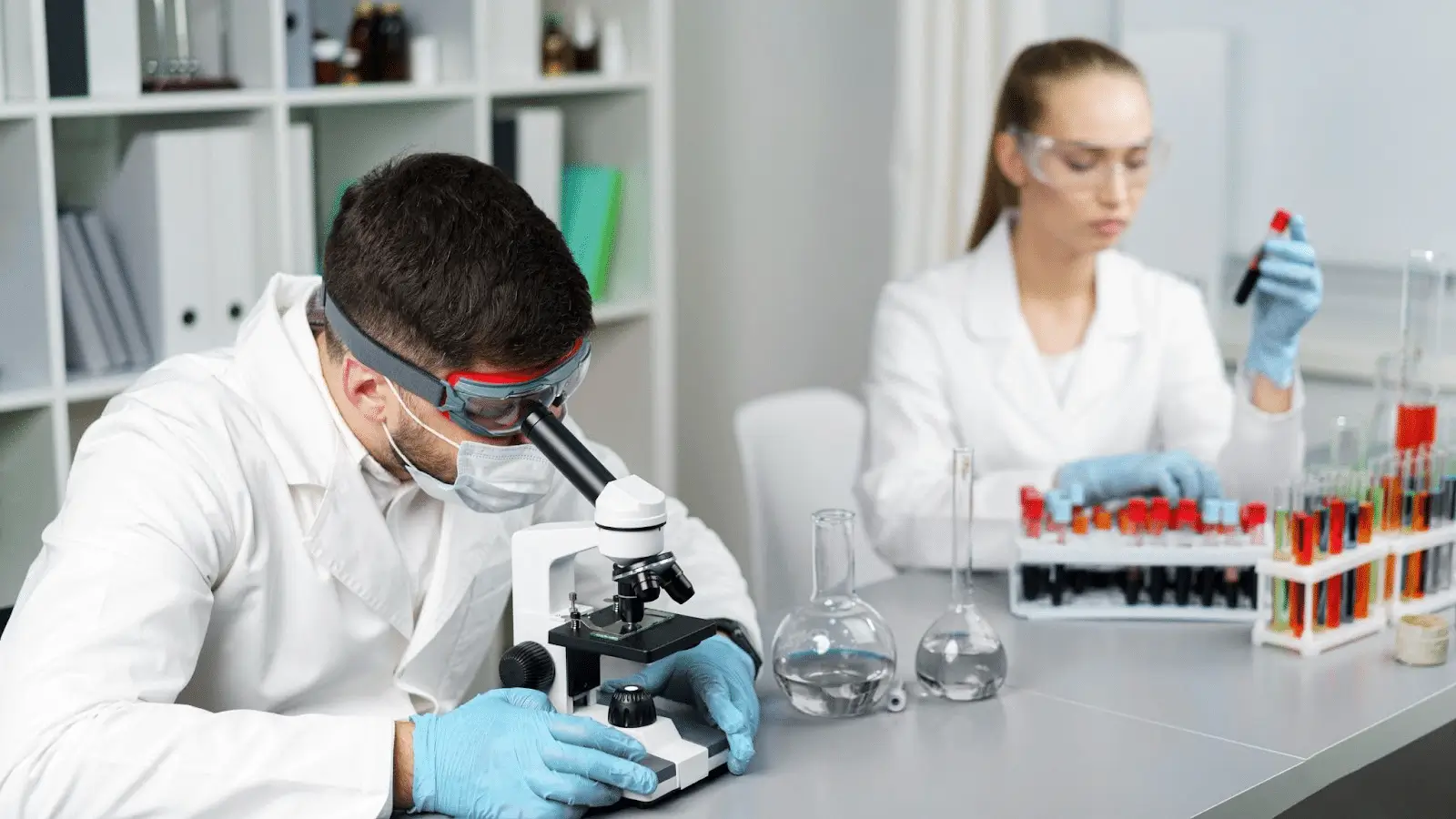 People in labs. 